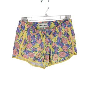 Tipsy‎ Elves Womens XS Pineapple Print Yellow Athletic Shorts With Drawstring